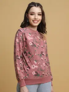 FOREVER 21 Floral Printed Pullover Sweatshirt