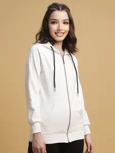 FOREVER 21 Hooded Front-Open Sweatshirt