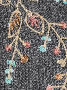 max Embroidered V-Neck Long Sleeves Acrylic Cardigan Sweater