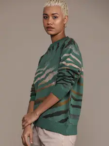 Roadster Abstract Printed Acrylic Pullover