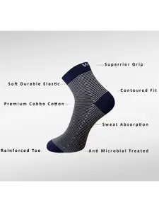 WROGN Men Pack Of 3 Striped Ankle-Length Socks