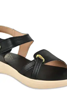 Stylestry Textured Open Toe Flatform Heels