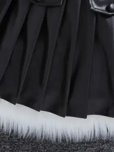 StyleCast Girls Black & White Printed Top with Skirt