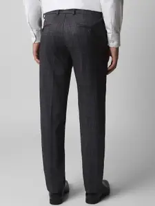 Van Heusen Men Checked Ultra Slim Fit Formal Trousers