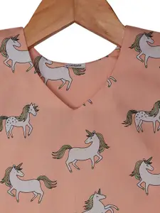 BAESD Girls Conversational Printed Pure Cotton Nightdress