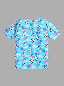 BAESD Girls Conversational Printed Pure Cotton Night Suit