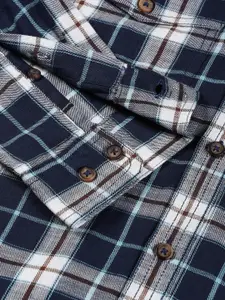 Thomas Scott Classic Tartan Checked Hooded Pure Cotton Casual Shirt