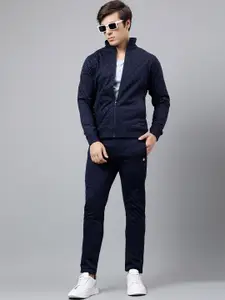 FCK GOLD Relax Geometric Printed Mock Collar Sports Tracksuit