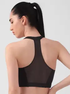 Reebok T-Strap Underwired Non Padded Id Train Mesh Bralette Bra