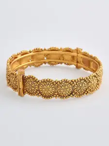 Kushal's Fashion Jewellery Gold-Plated Ethnic Antique Bangle
