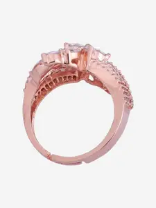 Kushal's Fashion Jewellery 92.5 Sterling Silver Gold-Embellished Bridal CZ Circular Pendant