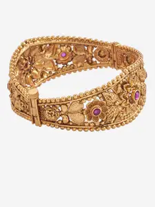 Kushal's Fashion Jewellery Gold Plated Stones Studded Ethnic Antique Bangles