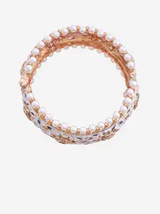 Kushal's Fashion Jewellery Kundan Studded Ethnic Antique Bangles