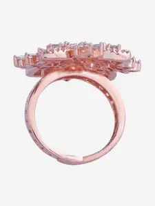 Kushal's Fashion Jewellery Rose Gold Plated Finger Ring