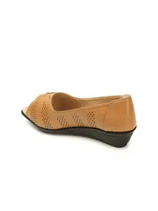 FASHIMO Laser Cut Open Toe Ballerinas