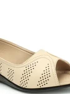 FASHIMO Wedge Peep Toes with Laser Cuts