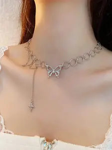 FIMBUL Silver-Plated Choker Necklace