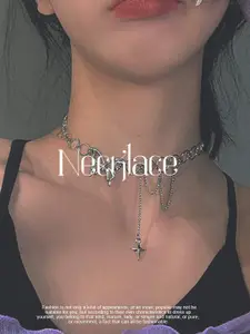 FIMBUL Silver Plated Adjustable Choker Necklace