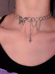 FIMBUL Silver-Plated Choker Necklace