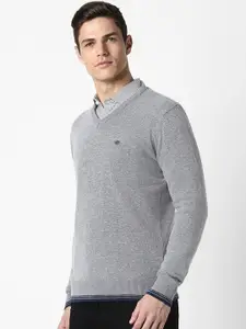 Peter England Casuals V-Neck Long Sleeves Pullover Sweater
