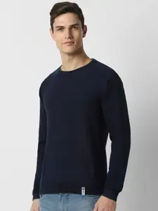 Peter England Casuals Textured Crew Neck Pure Cotton Pullover