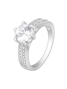 GIVA Rhodium Plated Sterling Silver Finger Ring