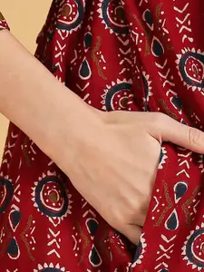 MomToBe Ethnic Motif Printed Maternity A-Line Kurta