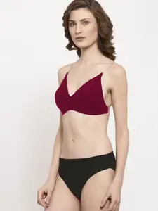 PIBU Cotton Full Coverage Bra With Brief