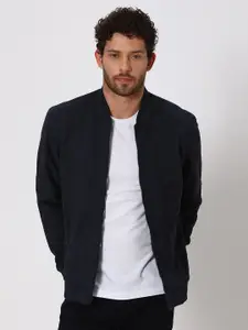 Mufti Stand Collar Long Sleeves Bomber Jacket