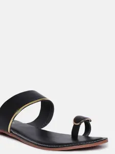 Vishudh Black No Back Strap One Toe Flats