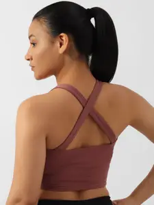 Reebok High Support Underwired Non-Padded Yoga Peached Crop Workout Bra