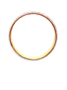 OOMPH Set of 2 Meenakari Floral Design Brass Bangle Set