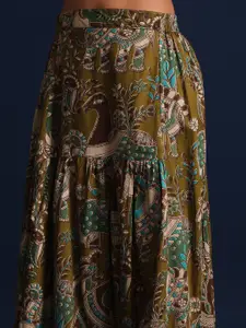 Taavi Kalamkari Printed Pure Cotton Flared Skirts