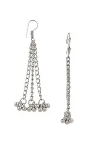 I Jewels Silver-Plated Boho Chain Pendant Long Necklace Necklace & Earrings