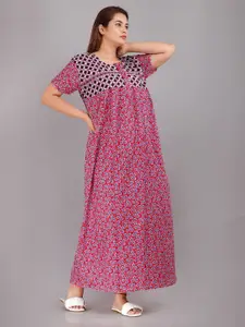 JVSP FASHION Floral Printed Maxi Nightdress