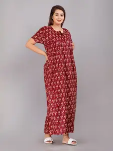JVSP FASHION Floral Printed Maxi Nightdress