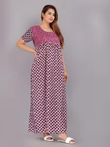 JVSP FASHION Floral Printed Maxi Nightdress
