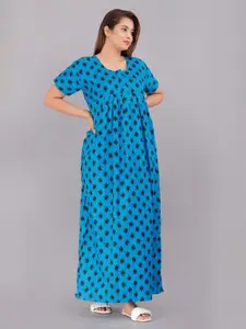 JVSP FASHION Floral Printed Maxi Nightdress