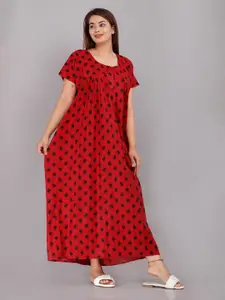 JVSP FASHION Ethnic Motifs Printed Cotton Maxi Nightdress