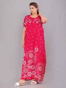 JVSP FASHION Floral Printed Square Neck Maxi Nightdress