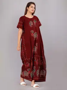 JVSP FASHION Graphic Printed Maxi Nightdress