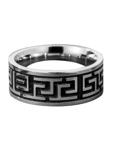 OOMPH Men Set Of 2 Stainless Steel Band Finger Rings