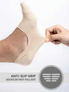 Supersox Men Pack Of 4 Anti-Slip Pure Cotton Shoe Liners