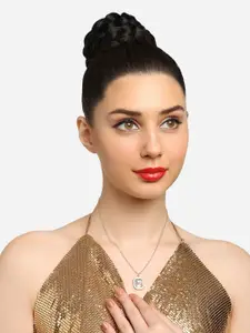 AMI Gold-Plated Artificial Stones-Studded Contemporary Shape Pendant With Chain