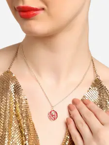 AMI Gold-Plated Love Rose Pendant With Chain