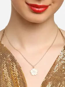 AMI Set Of 2 Gold-Plated Enamelled Evil Eye & Flower Pendant With Chain