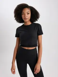 DeFacto Round Neck Crop T-shirt