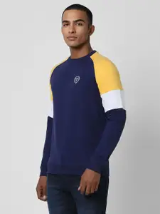 PETER ENGLAND UNIVERSITY Colourblocked Pullover Sweatshirt