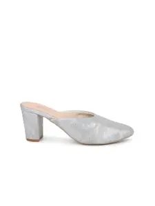 Inc 5 Textured Shimmered Block Heel Mules