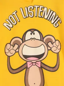 YK Girls Graphic Printed Hooded Cotton Sweatshirt